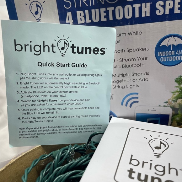 BNIB Strung Lights with 4 Bluetooth speakers 26’ and 80 Bulbs - Picture 9 of 10